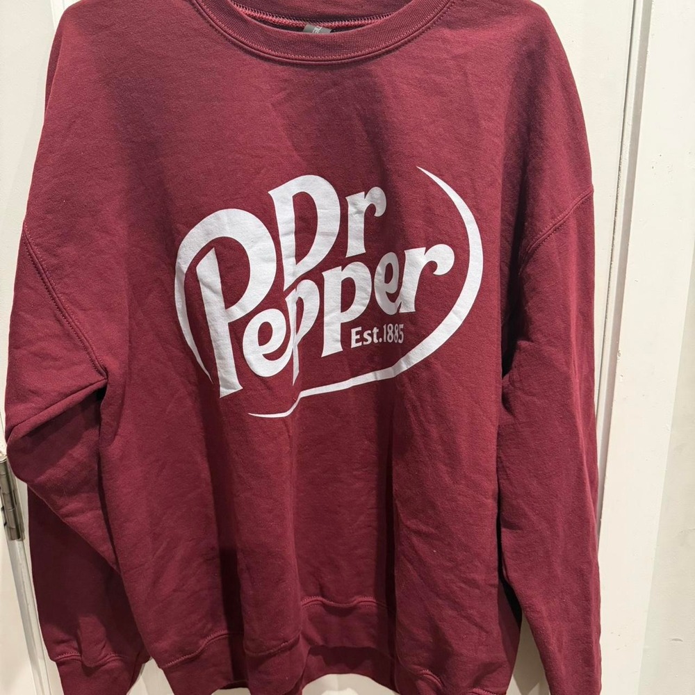 Burgundy and white Dr Pepper crewneck #DrPepper Dr Pepper Sweatshirt Stay co...